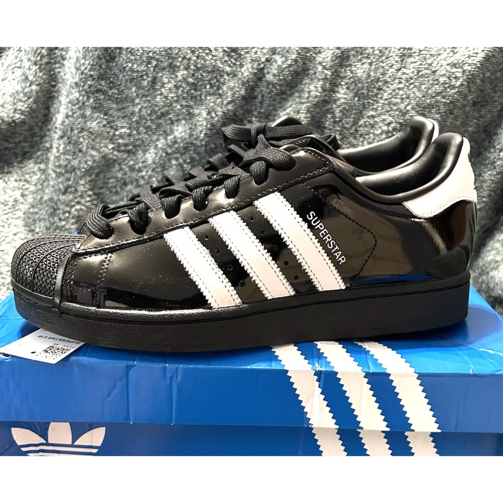 adidas Superstar 2 Black White Patent Leather Women's Size 10